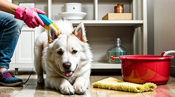 Instruction: how to clean a dog if it has rolled in something awful.