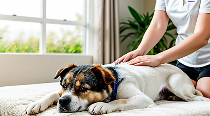 Instruction: how to give a dog a massage for relaxation and health.