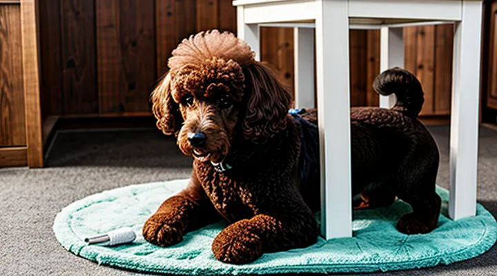 Instruction: how to groom a poodle's coat to prevent mats.
