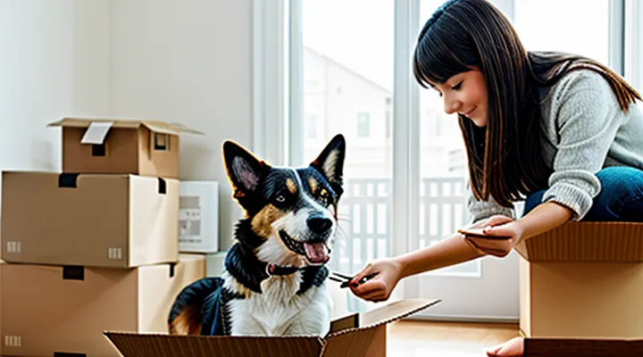 Instruction: how to prepare a dog for a move to a new apartment.