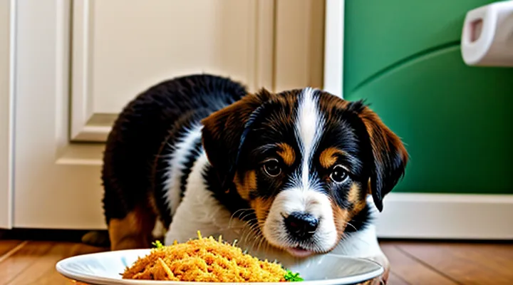 Instruction: how to properly transition a puppy to adult food.