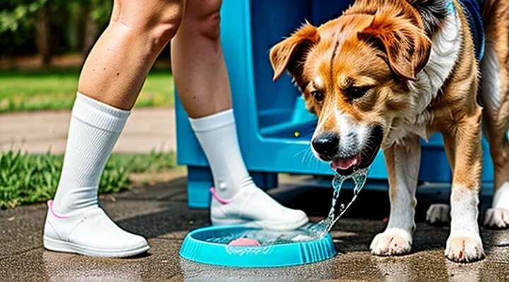 Instruction: how to properly wash a dog's paws after a walk.