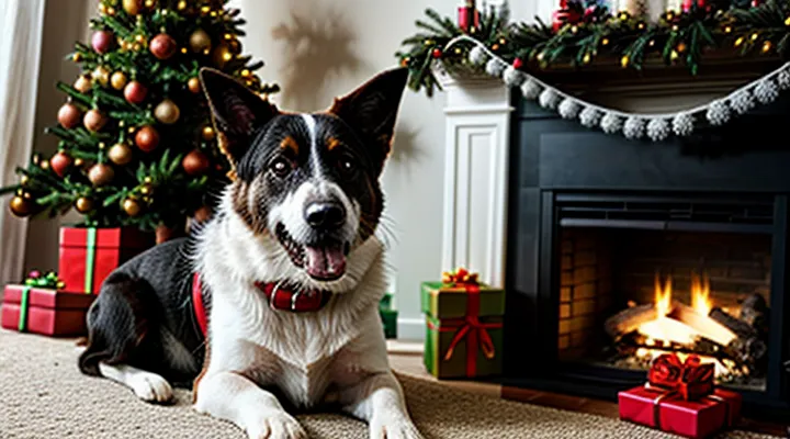 Instruction: how to protect a Christmas tree from a curious dog.