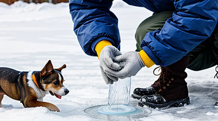 Instruction: how to protect a dog's paws from de-icing chemicals in winter. Instruction: how to protect a dog's paws from de-icing chemicals in winter.