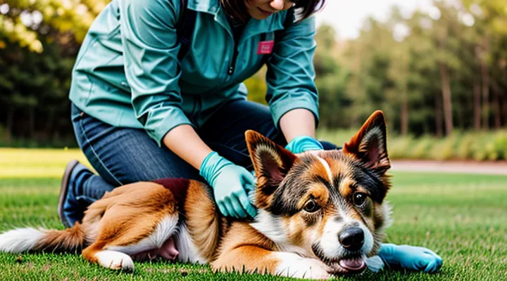 Instruction: how to provide first aid for a dog's cut.