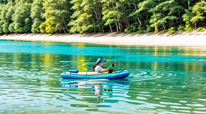 Instruction: how to swim with a dog in open water safely.