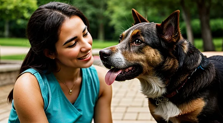 Instruction: how to «talk» to a dog using facial expressions and gestures.
