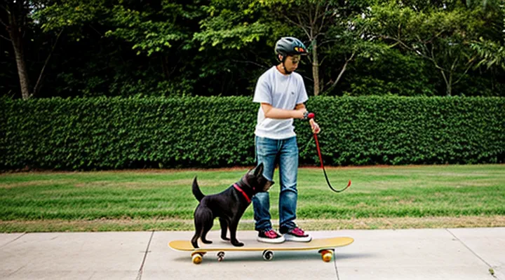 Instruction: how to teach a dog to ride a skateboard.