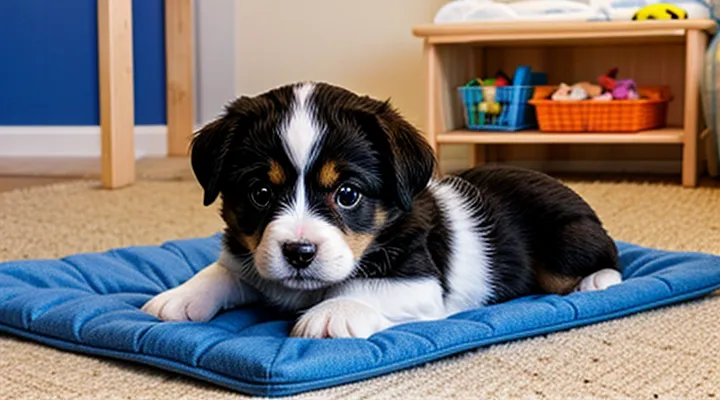 Instruction: how to teach a puppy to stay in a playpen.