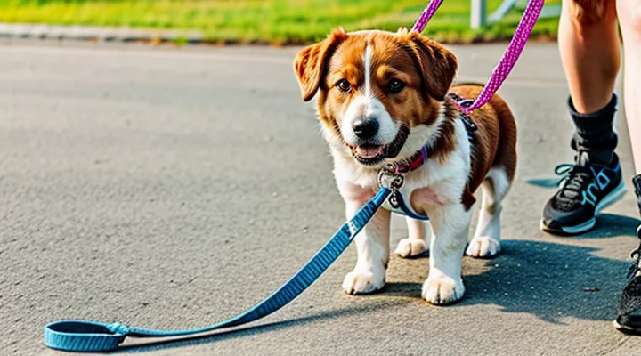 Instruction: how to train a dog not to bite the leash during a walk.