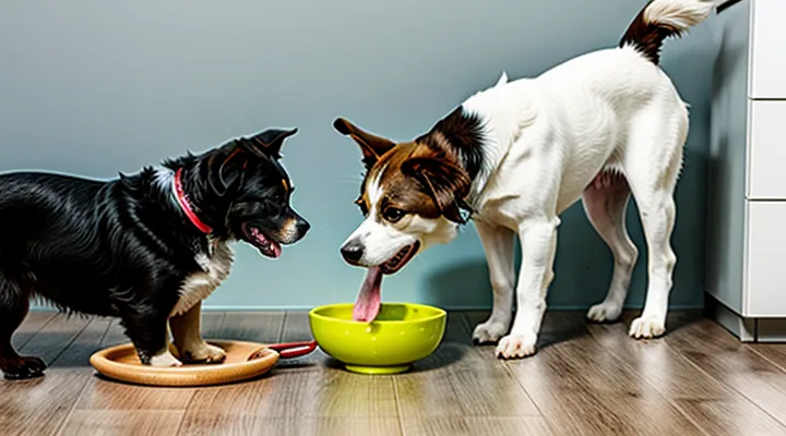 Instruction: how to train a dog not to eat from another's bowl.