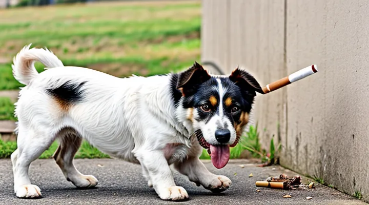 Instruction: what to do if a dog has eaten a cigarette.