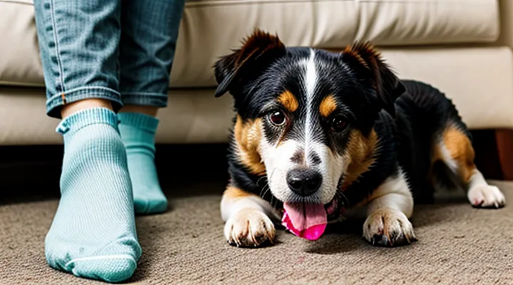 Instruction: what to do if a dog has eaten a sock.