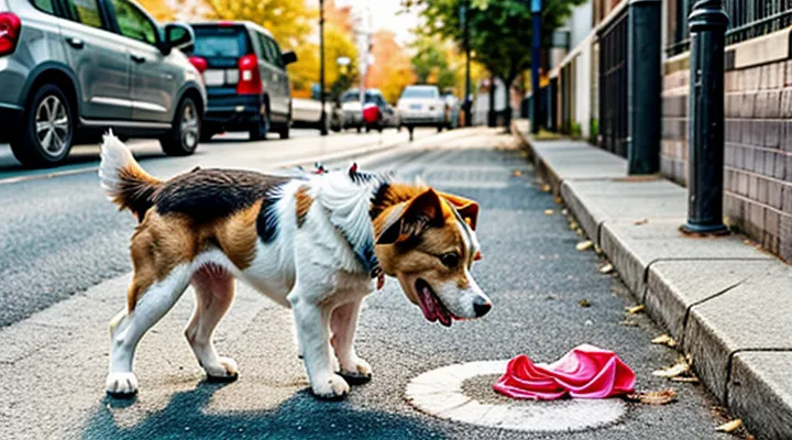 Instruction: what to do if a dog has eaten something on the street and is vomiting.