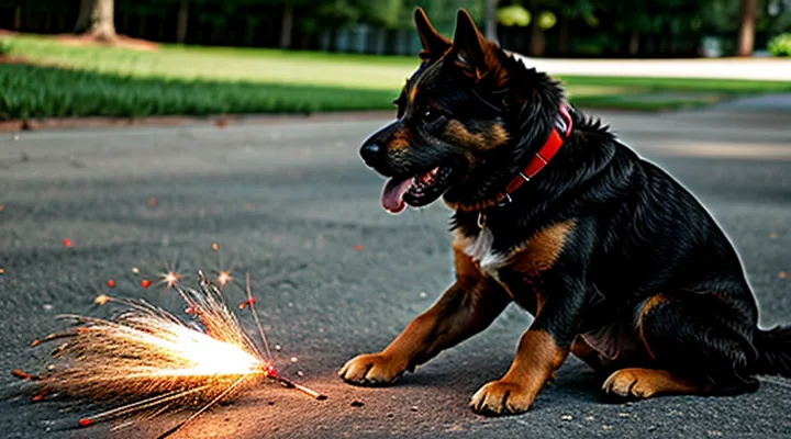 Instruction: what to do if a dog is afraid of firecracker explosions.