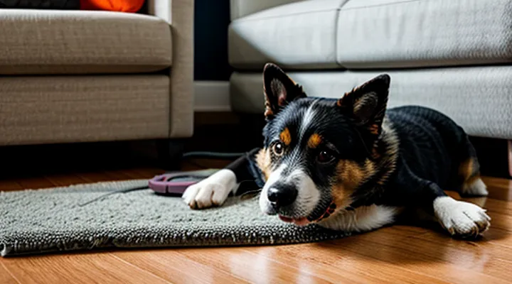Instruction: what to do if a dog is afraid of the vacuum cleaner.