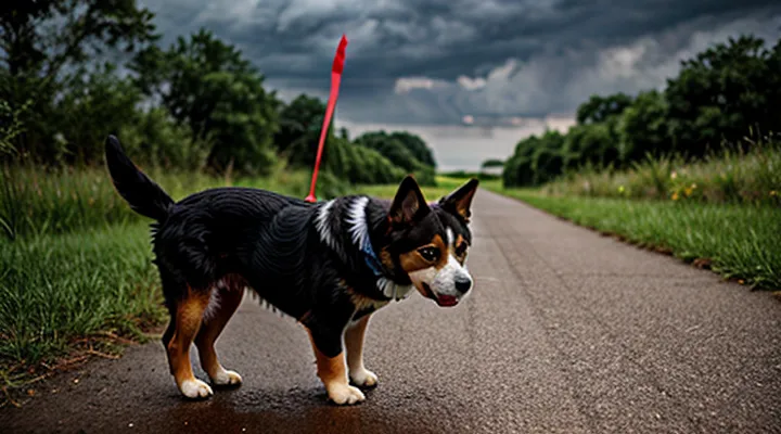 Instruction: what to do if a dog is afraid of thunderstorms and hides.