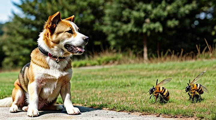 Instruction: what to do if a dog is stung by a bee or wasp.
