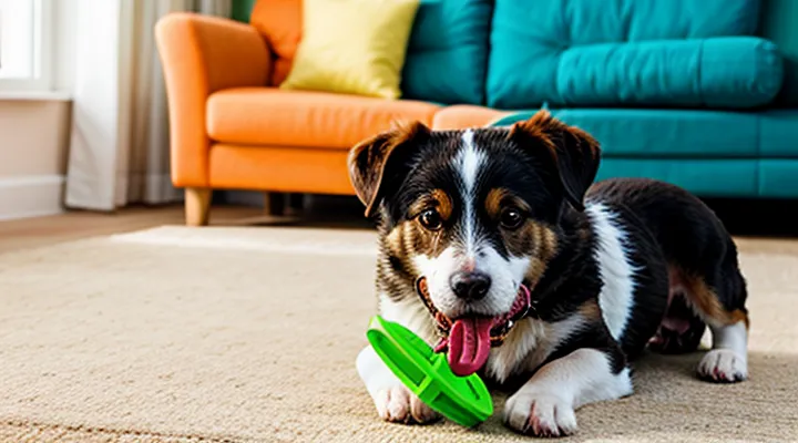 Instruction: why a dog always greets you with a toy in its mouth.