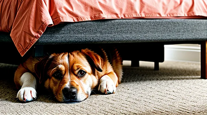 Instruction: why a dog hides under the bed.