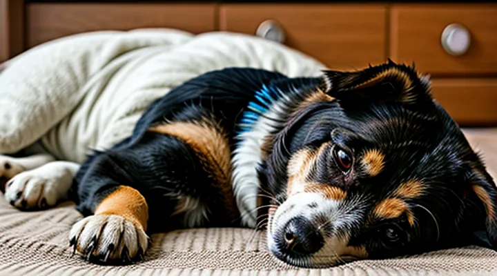Instruction: why a dog sleeps on its back with its paws spread out.
