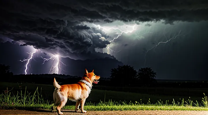 Instruction: why a dog trembles during a thunderstorm.