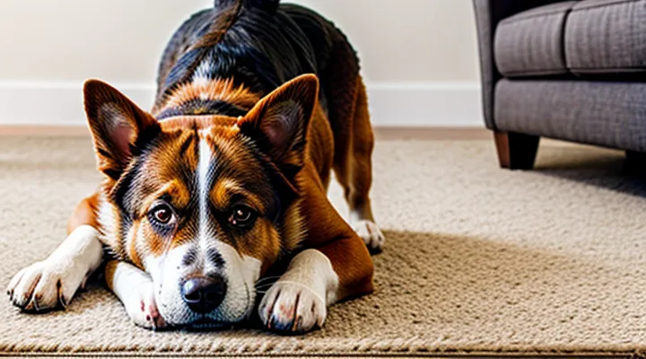 Instruction: why a dog wipes its muzzle on the carpet after eating.