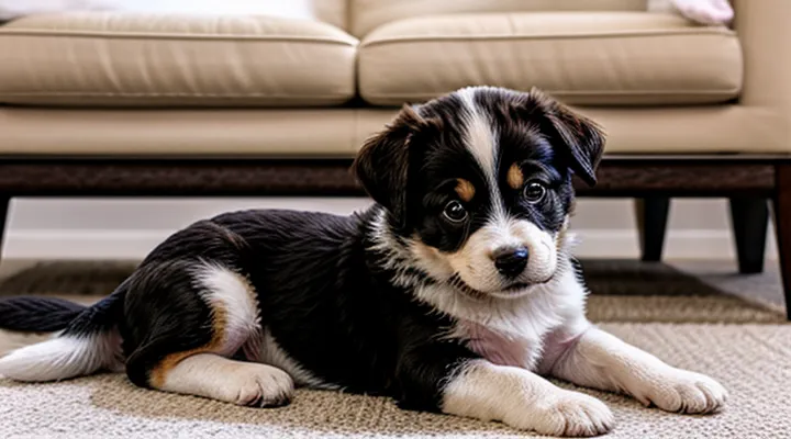 Instruction: why a puppy whines at night and how to calm it down.