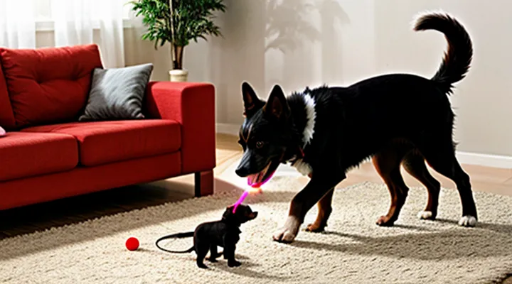 Instruction: why playing with a laser pointer with a dog should be avoided.